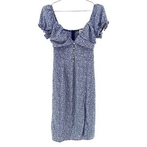 URBAN OUTFITTERS Kiss the Sky Floral Midi Dress • Small • blue, white •‎ NWT